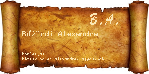 Bérdi Alexandra névjegykártya